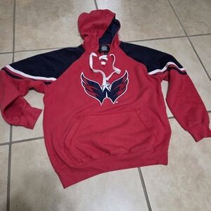 Washington Capitals Red and Black Men's Hoodie Hockey NHL Wash Caps